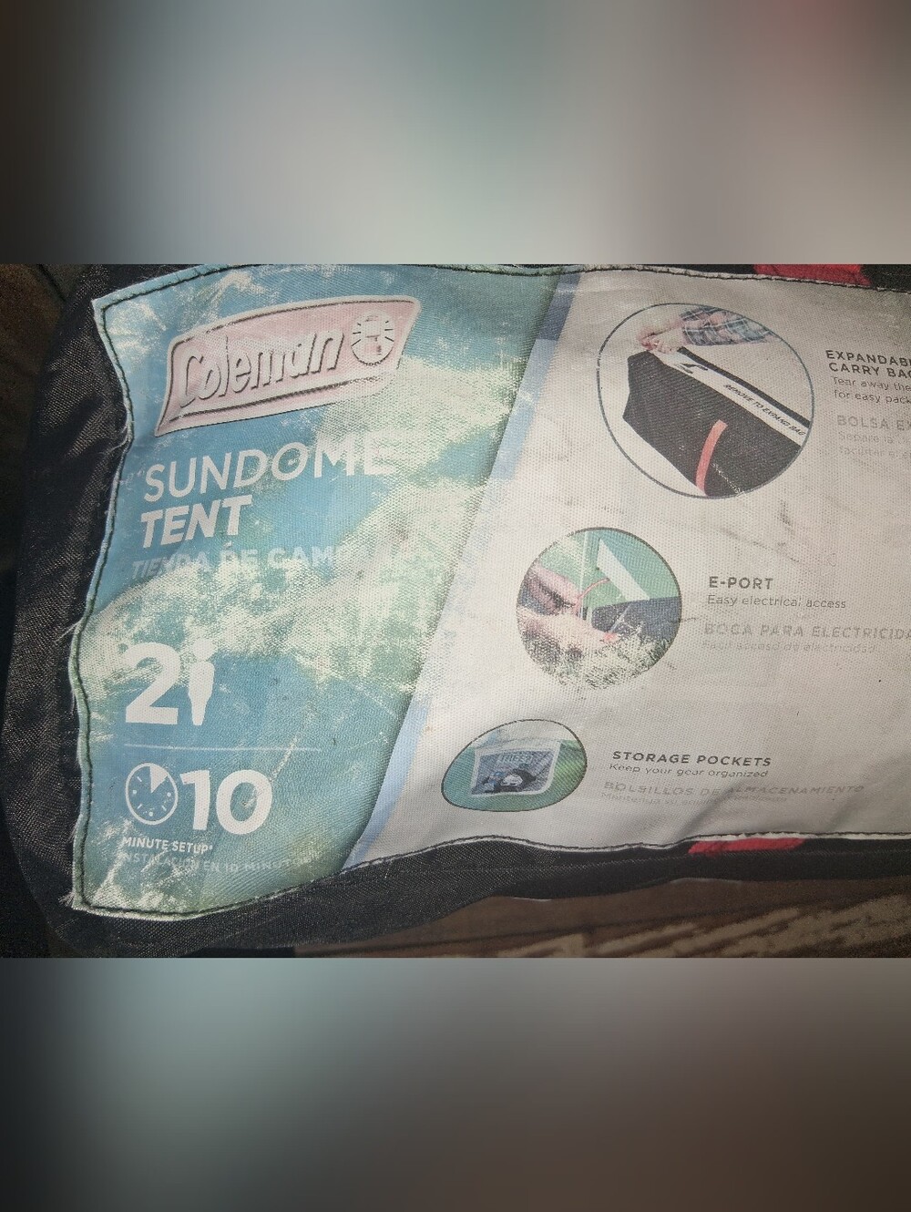 Coleman Blue and White Sundome Tent Carry Bag